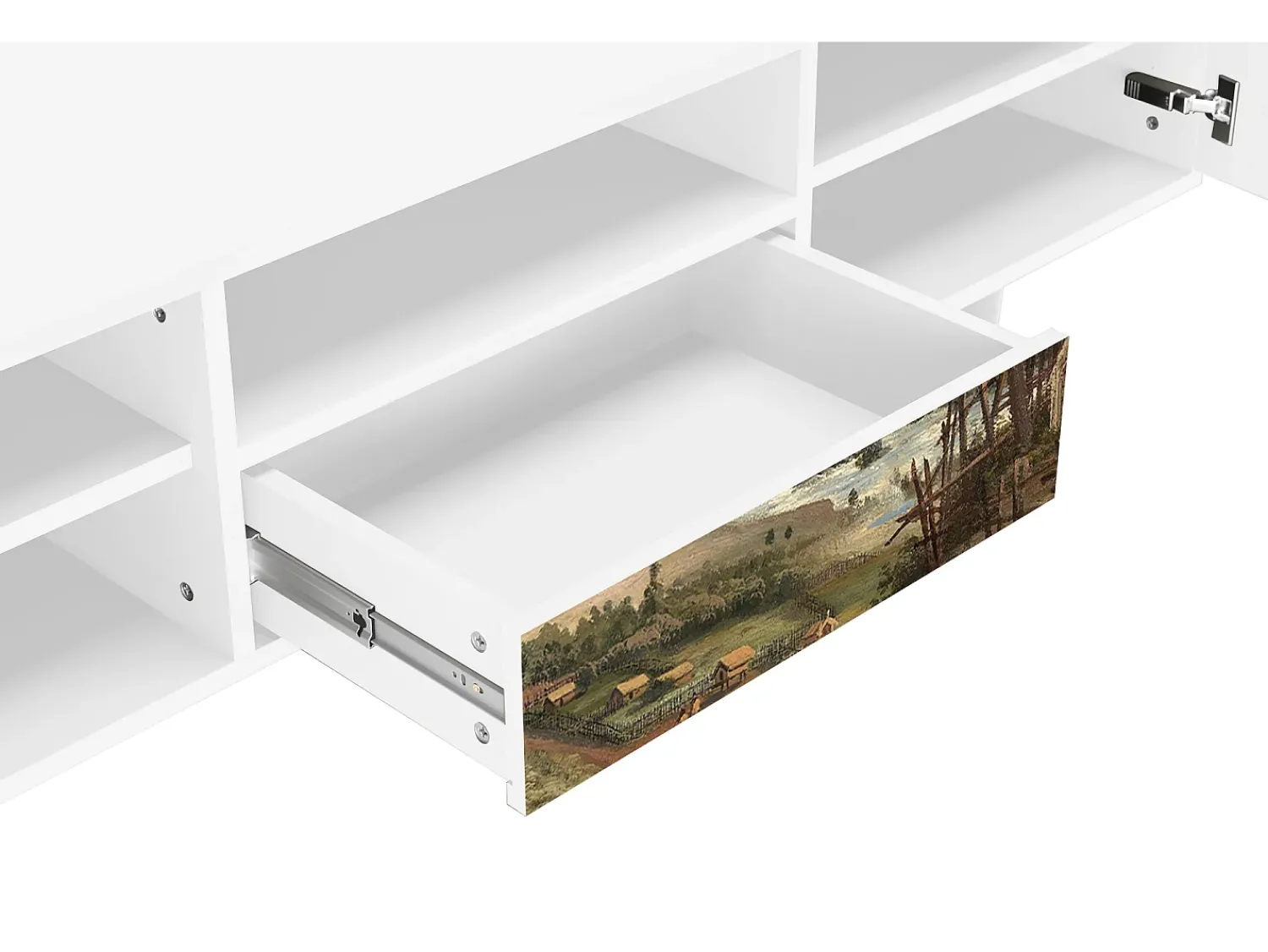 Mueble de TV - 170х59х41 cm - T6 - View Across the Plains , Branco^ Móvel De Tv