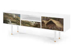 Mueble de TV - 170х59х41 cm - T6 - View Across the Plains , Branco^ Móvel De Tv