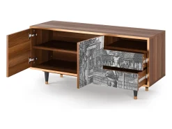 Discount Mueble de TV - 125х56х41 cm - T7 - View of the Piazza, Nogueira Castanho