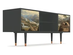 Móvel De Tv| Mueble de TV - 170х69х48 cm - T2 - View Across the Plains , Antracite Cinza antracite