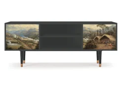 Móvel De Tv| Mueble de TV - 170х69х48 cm - T2 - View Across the Plains , Antracite Cinza antracite