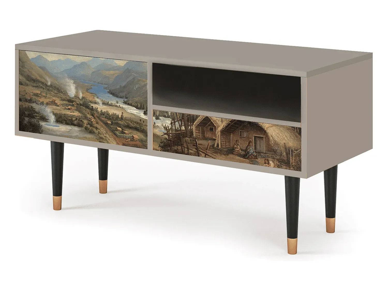 Best Mueble de TV - 115х59х48 cm - T3 - View Across the Plains , Areia Bege