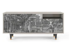 Móvel De Tv* Mueble de TV - 125х56х41 cm - T7 - View of the Piazza, Areia Bege