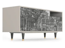 Móvel De Tv* Mueble de TV - 125х56х41 cm - T7 - View of the Piazza, Areia Bege