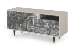 Móvel De Tv* Mueble de TV - 125х56х41 cm - T7 - View of the Piazza, Areia Bege