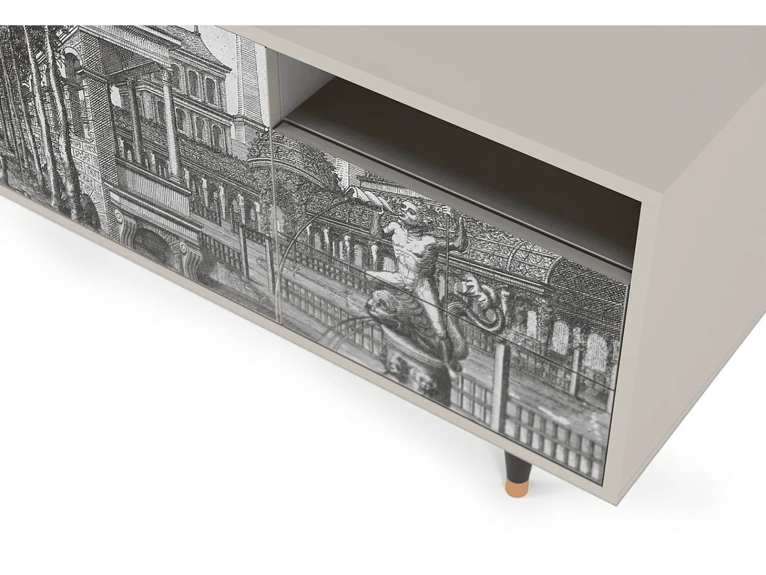 Móvel De Tv* Mueble de TV - 125х56х41 cm - T7 - View of the Piazza, Areia Bege