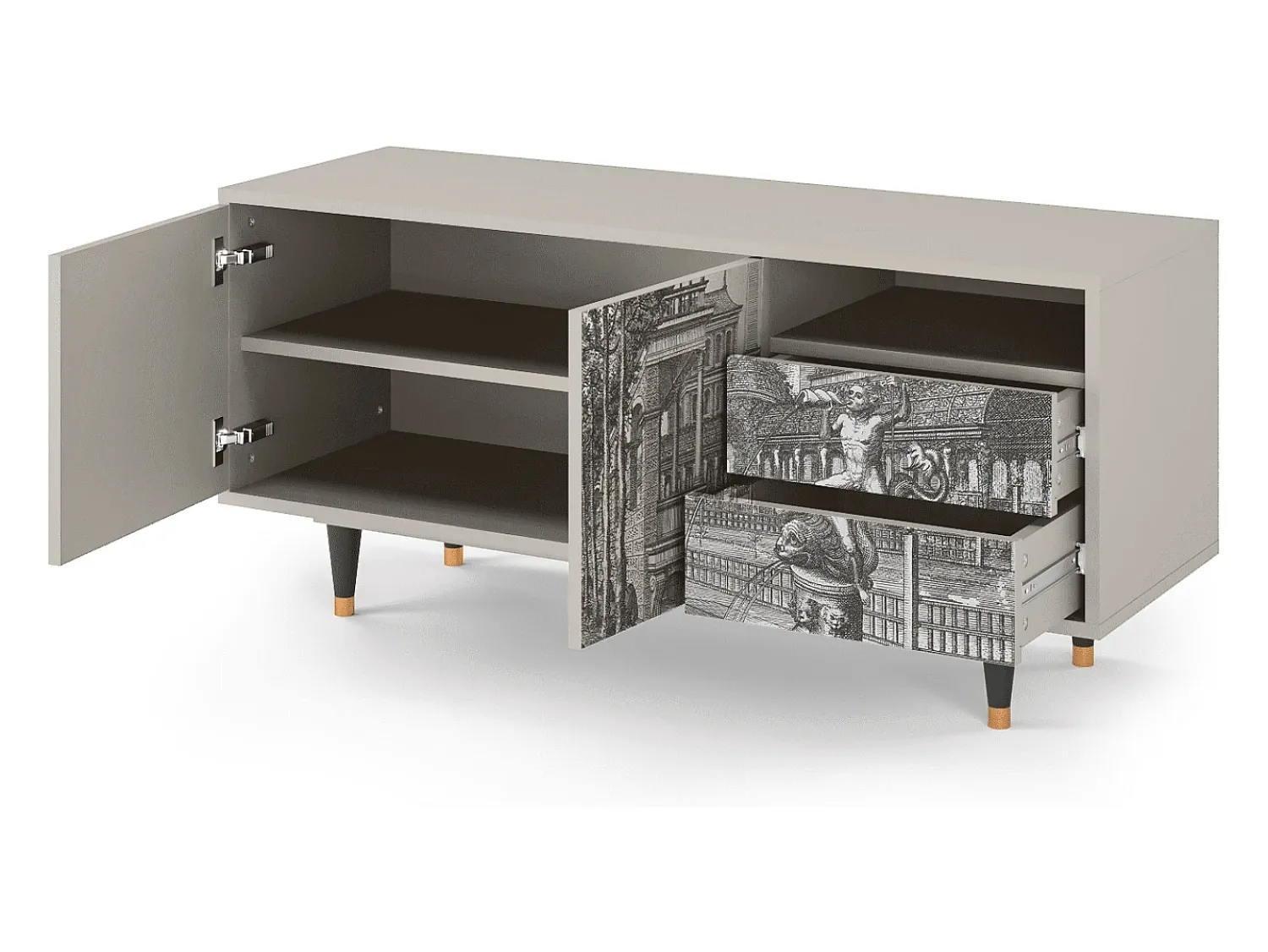 Móvel De Tv* Mueble de TV - 125х56х41 cm - T7 - View of the Piazza, Areia Bege