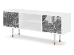 Móvel De Tv| Mueble de TV - 170х69х48 cm - T2 - View of the Piazza, Branco Bege