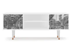 Móvel De Tv| Mueble de TV - 170х69х48 cm - T2 - View of the Piazza, Branco Bege