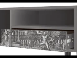 New Mueble de TV - 115х59х48 cm - T3 - View of the Piazza, Cinza Cinzento
