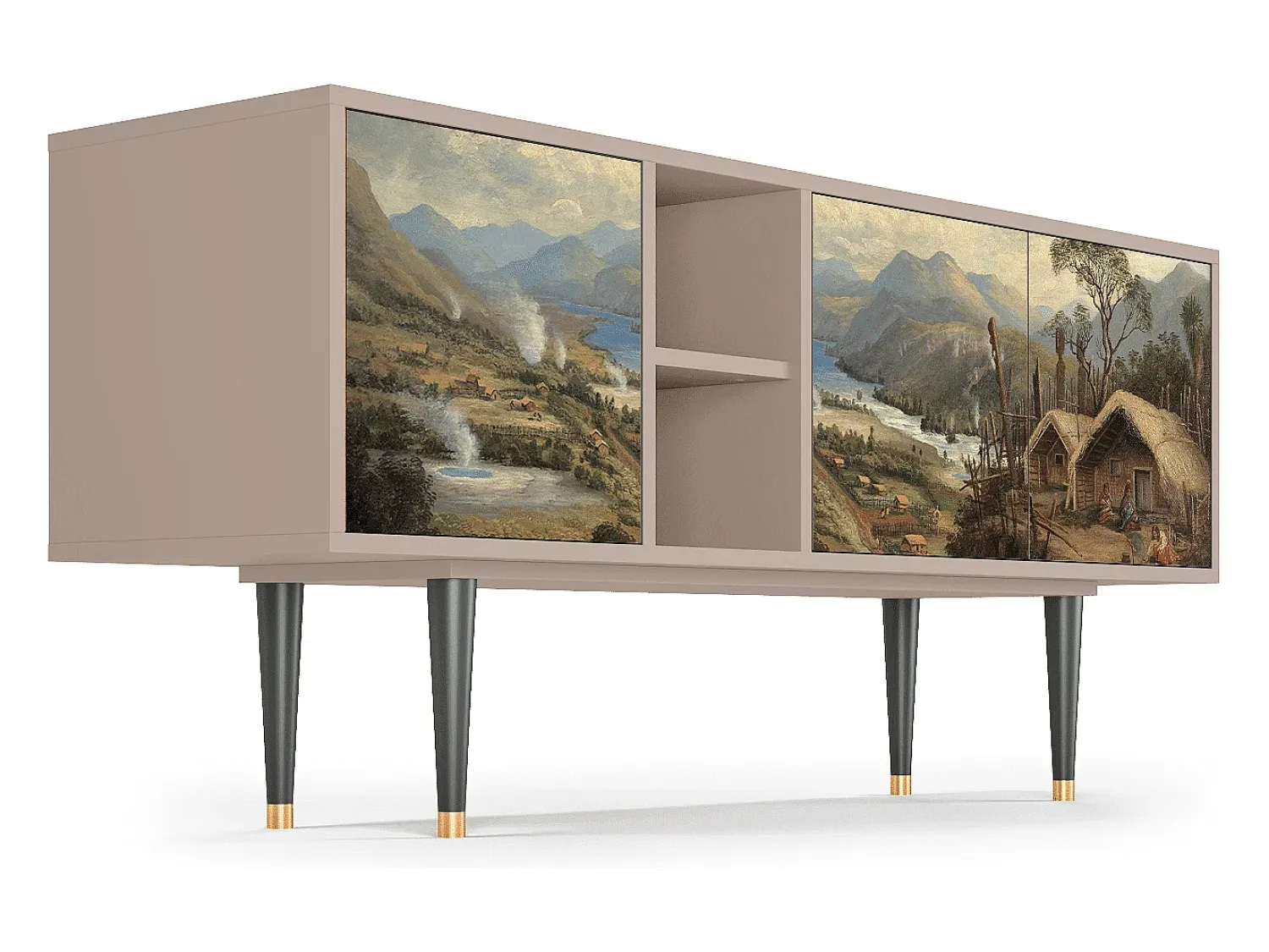 Móvel De Tv* Mueble de TV - 150х69х41 cm - T5 - View Across the Plains , Latte Bege