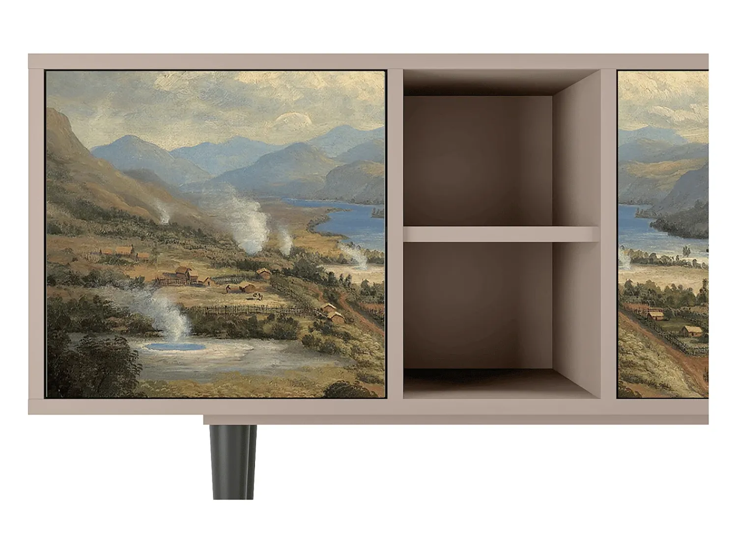 Móvel De Tv* Mueble de TV - 150х69х41 cm - T5 - View Across the Plains , Latte Bege