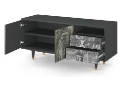 Móvel De Tv* Mueble de TV - 125х56х41 cm - T7 - View of the Piazza, Antracite Cinza antracite