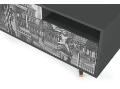 Móvel De Tv* Mueble de TV - 125х56х41 cm - T7 - View of the Piazza, Antracite Cinza antracite