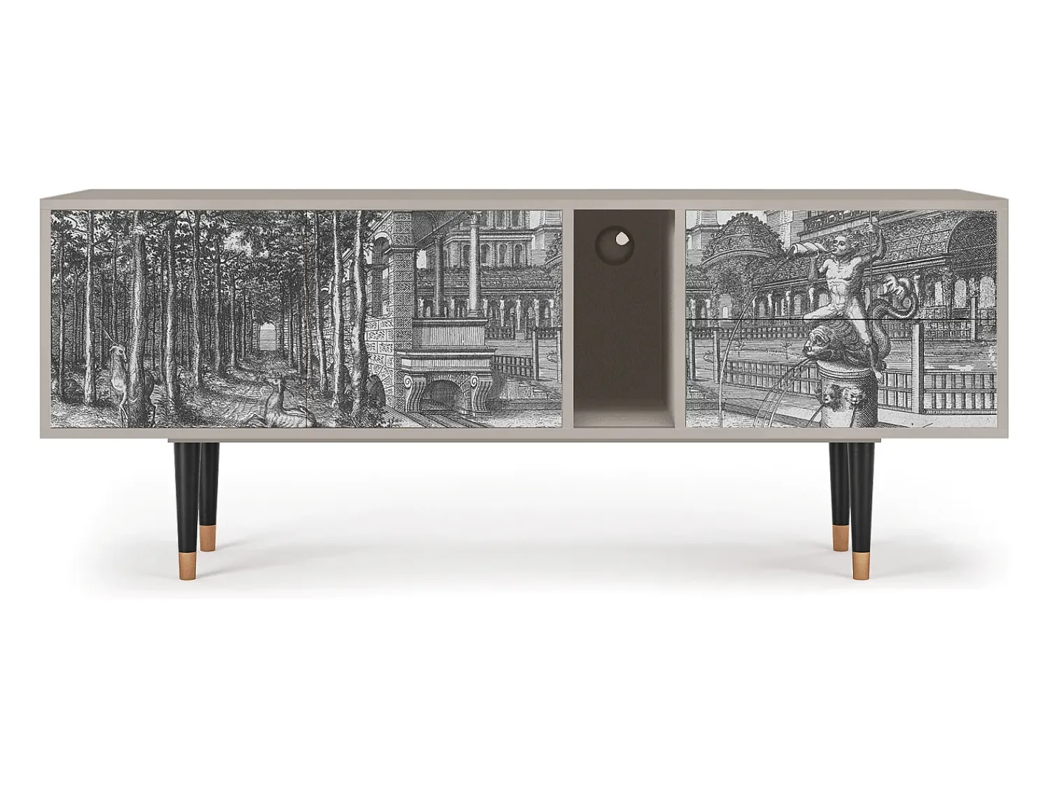 Móvel De Tv| Mueble de TV - 170х69х48 cm - T1 - View of the Piazza, Areia Bege