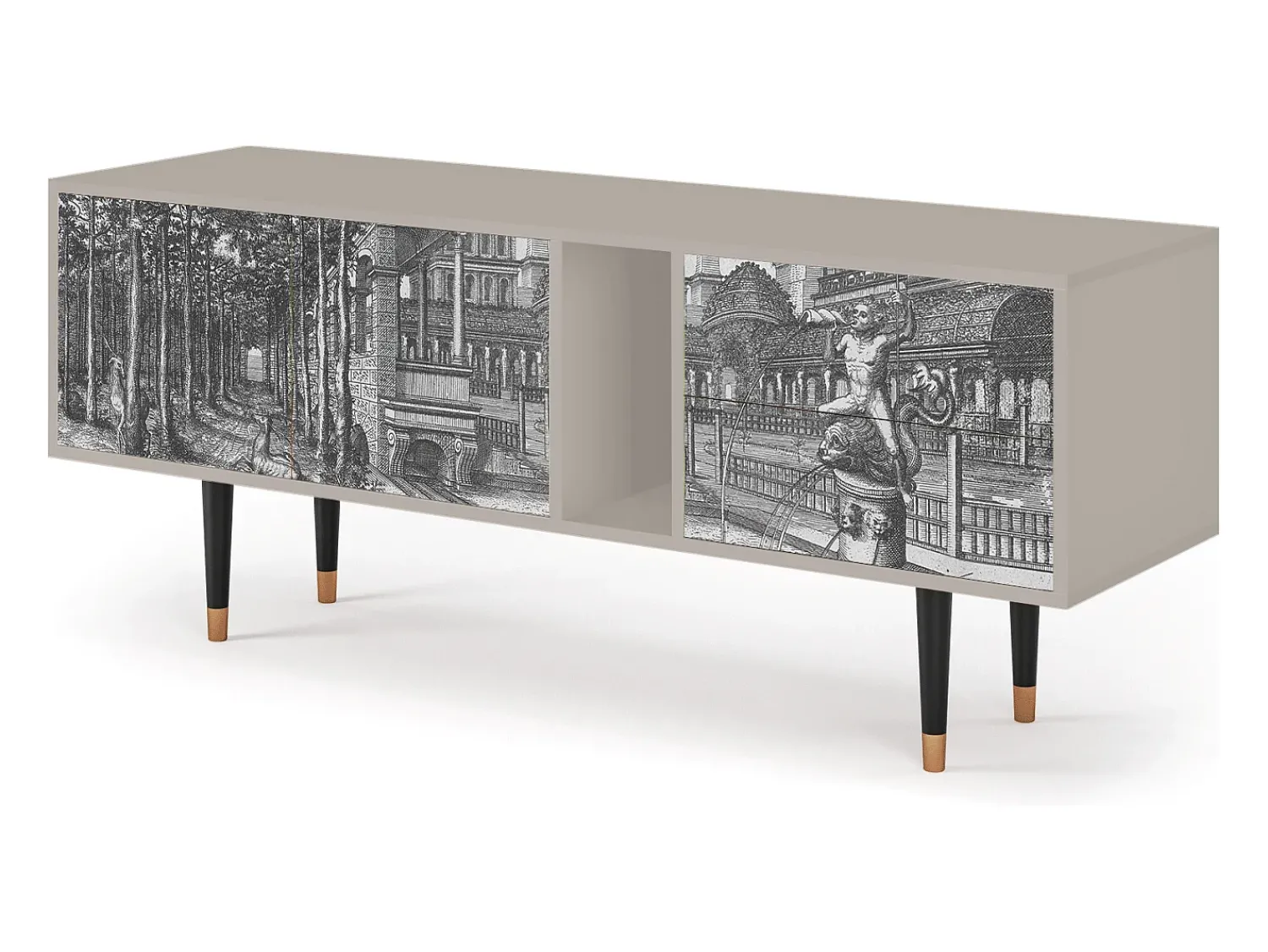 Móvel De Tv| Mueble de TV - 170х69х48 cm - T1 - View of the Piazza, Areia Bege