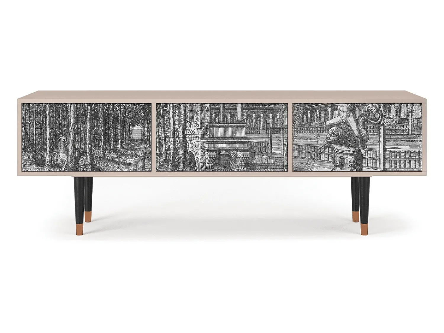 Clearance Mueble de TV - 170х59х48 cm - T4 - View of the Piazza, Latte Bege