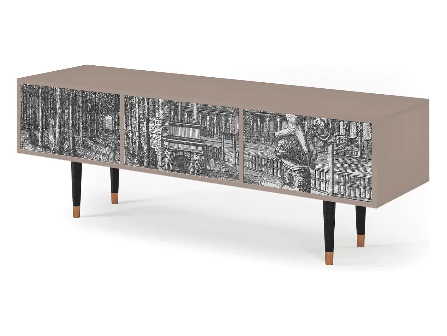 Clearance Mueble de TV - 170х59х48 cm - T4 - View of the Piazza, Latte Bege