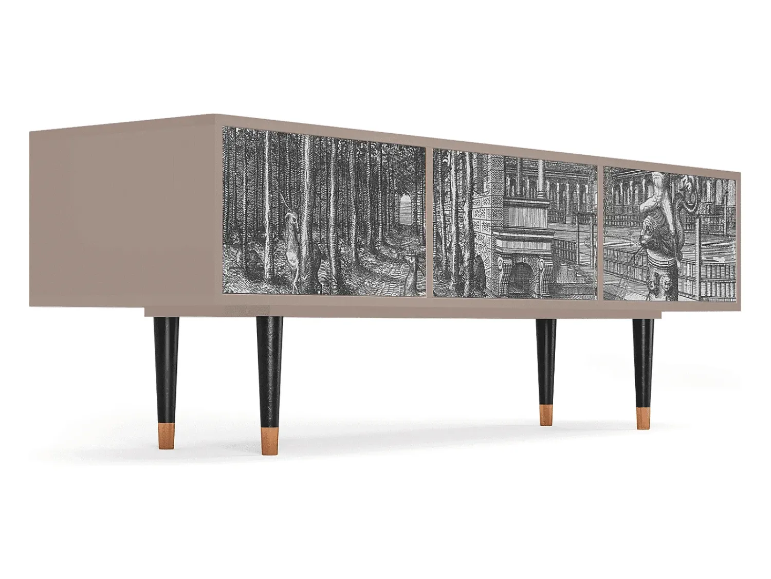 Clearance Mueble de TV - 170х59х48 cm - T4 - View of the Piazza, Latte Bege