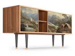 Mueble de TV - 150х69х41 cm - T5 - View Across the Plains , Nogueira^ Móvel De Tv