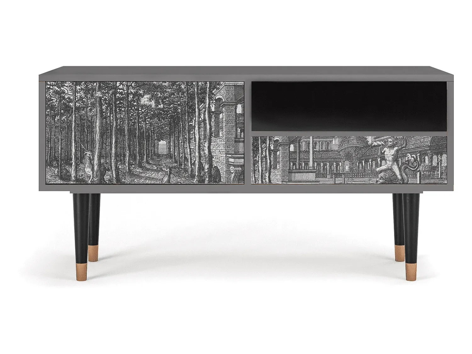 Online Mueble de TV - 115х59х48 cm - T3 - View of the Piazza, Areia Bege