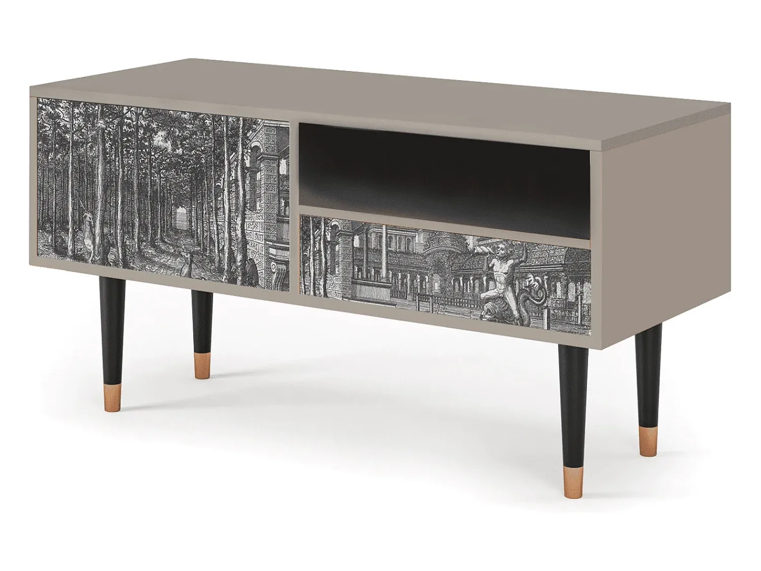 Online Mueble de TV - 115х59х48 cm - T3 - View of the Piazza, Areia Bege