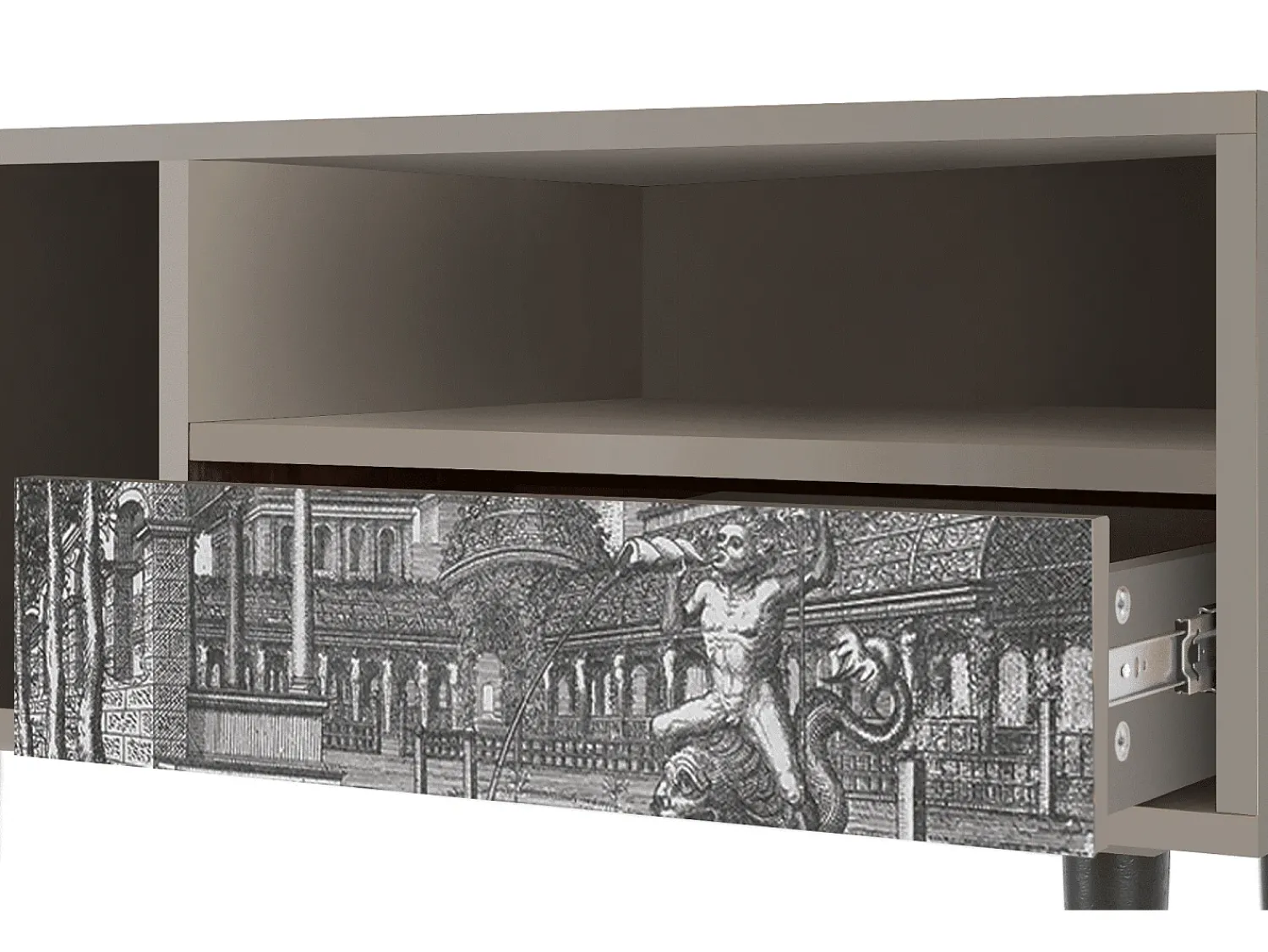 Online Mueble de TV - 115х59х48 cm - T3 - View of the Piazza, Areia Bege