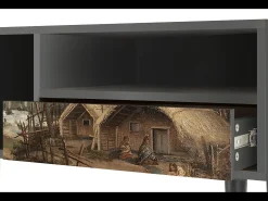 New Mueble de TV - 115х59х48 cm - T3 - View Across the Plains , Antracite Cinza antracite