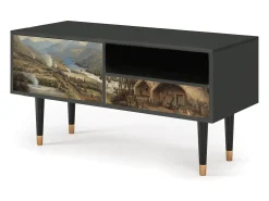 New Mueble de TV - 115х59х48 cm - T3 - View Across the Plains , Antracite Cinza antracite