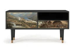 New Mueble de TV - 115х59х48 cm - T3 - View Across the Plains , Antracite Cinza antracite