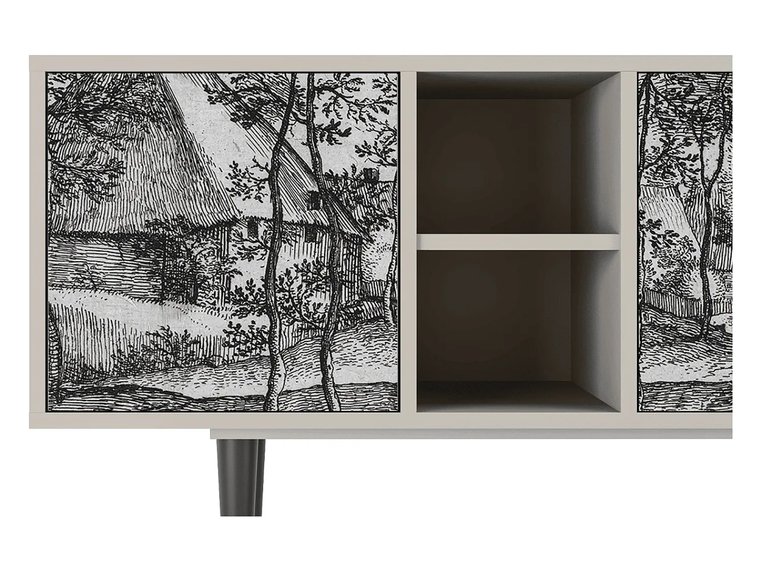 Móvel De Tv* Mueble de TV - 150х69х41 cm - T5 - Village Road, Areia Bege