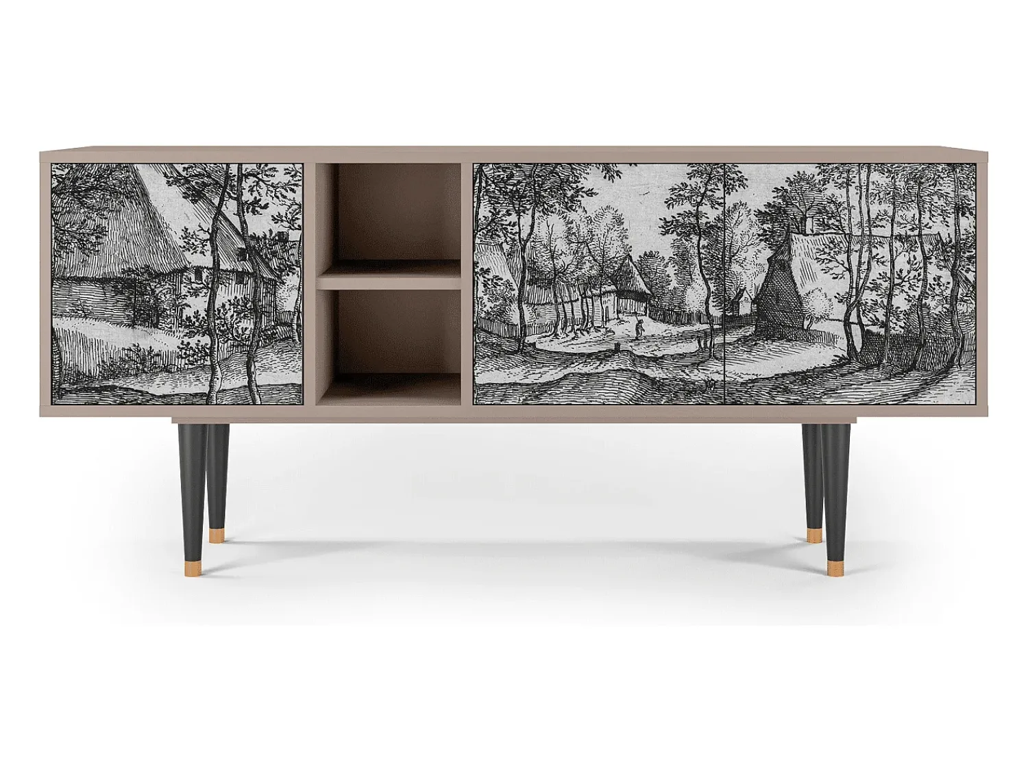 Móvel De Tv* Mueble de TV - 150х69х41 cm - T5 - Village Road, Areia Bege