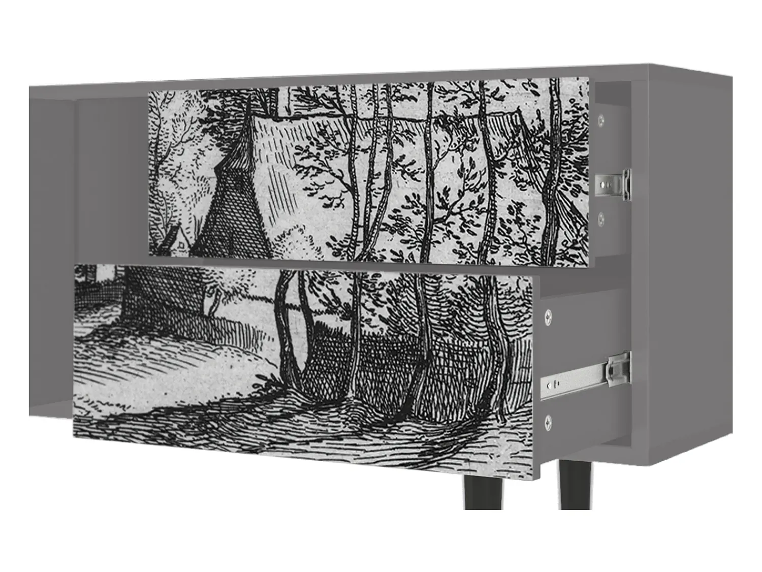 Mueble de TV - 170х69х48 cm - T1 - Village Road, Cinza^ Móvel De Tv