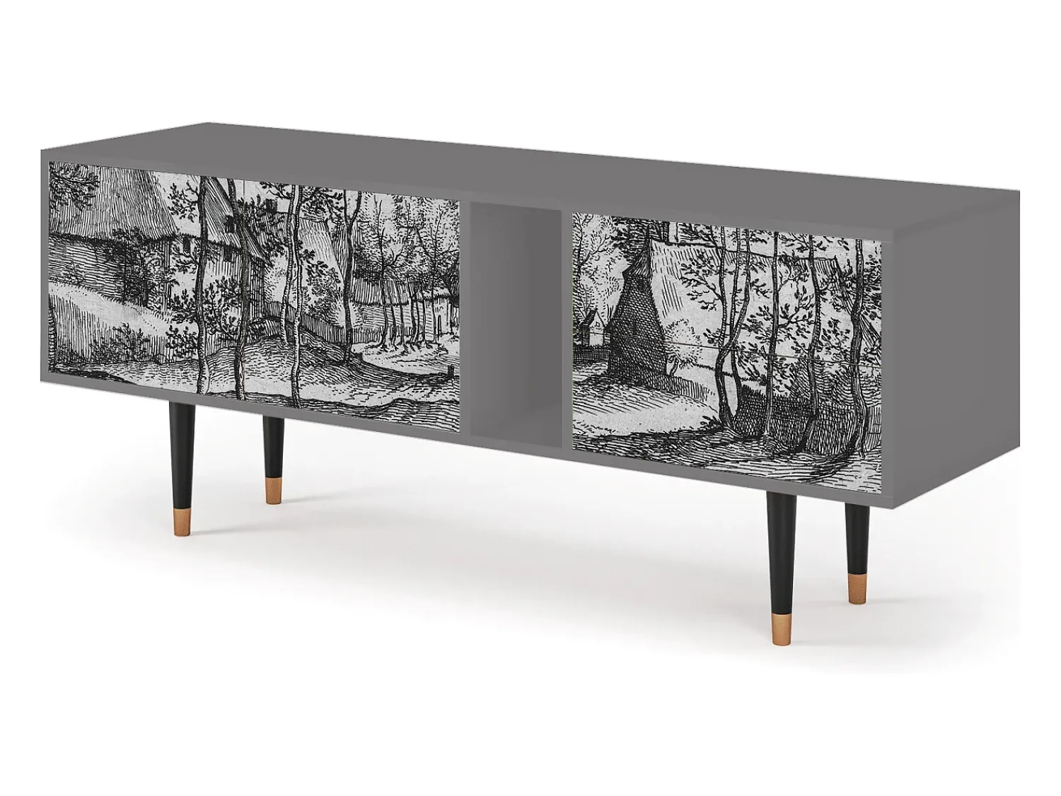 Mueble de TV - 170х69х48 cm - T1 - Village Road, Cinza^ Móvel De Tv