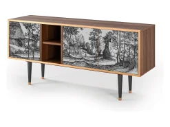 Hot Mueble de TV - 150х69х41 cm - T5 - Village Road, Nogueira Castanho