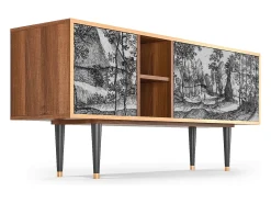 Hot Mueble de TV - 150х69х41 cm - T5 - Village Road, Nogueira Castanho