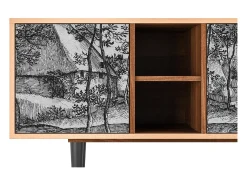 Hot Mueble de TV - 150х69х41 cm - T5 - Village Road, Nogueira Castanho