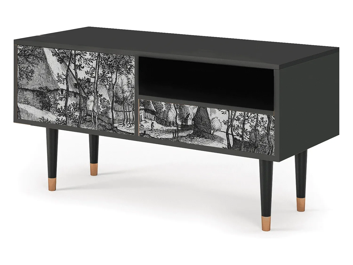 Mueble de TV - 115х59х48 cm - T3 - Village Road, Antracite^ Móvel De Tv