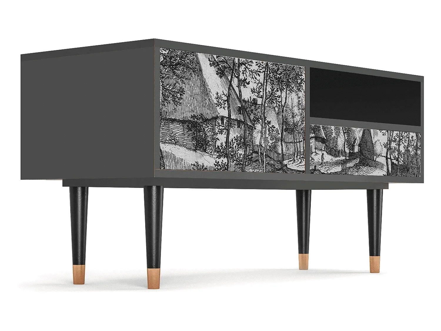 Mueble de TV - 115х59х48 cm - T3 - Village Road, Antracite^ Móvel De Tv