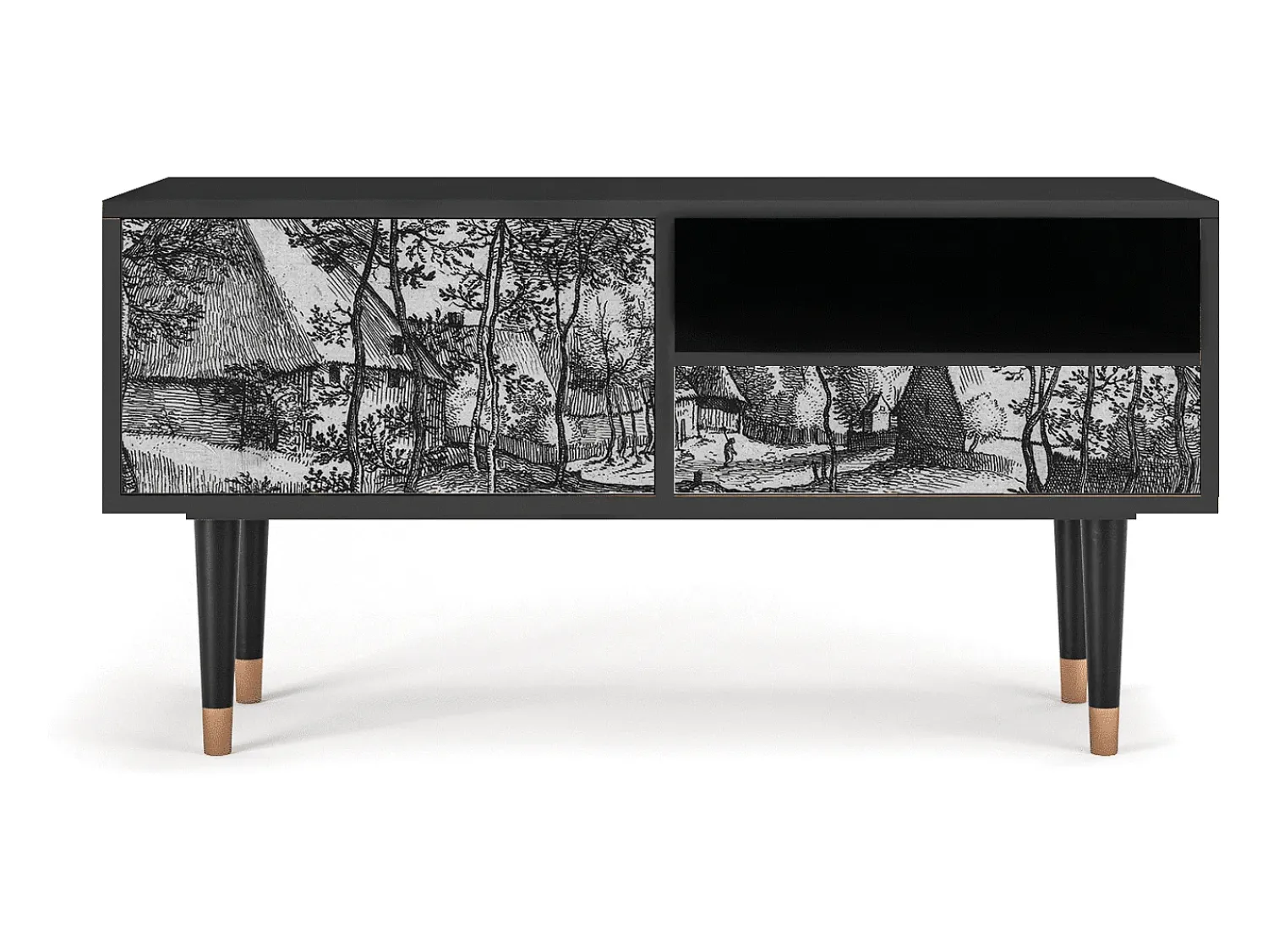 Mueble de TV - 115х59х48 cm - T3 - Village Road, Antracite^ Móvel De Tv