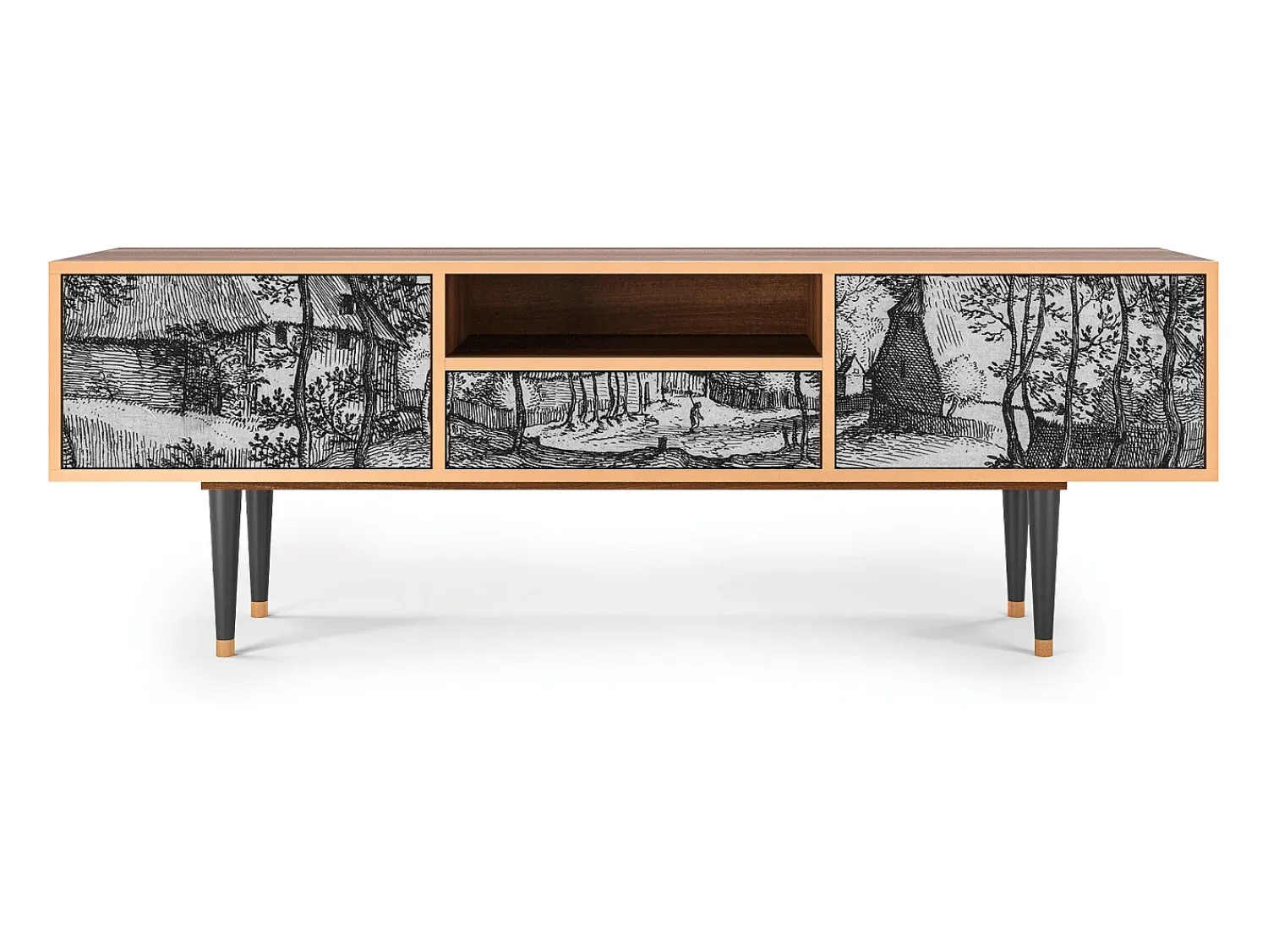 Mueble de TV - 170х59х41 cm - T6 - Village Road, Nogueira^ Móvel De Tv