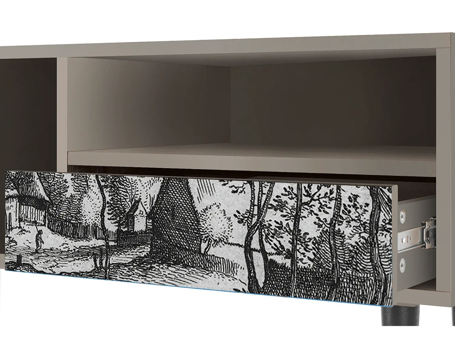 New Mueble de TV - 115х59х48 cm - T3 - Village Road, Areia Bege