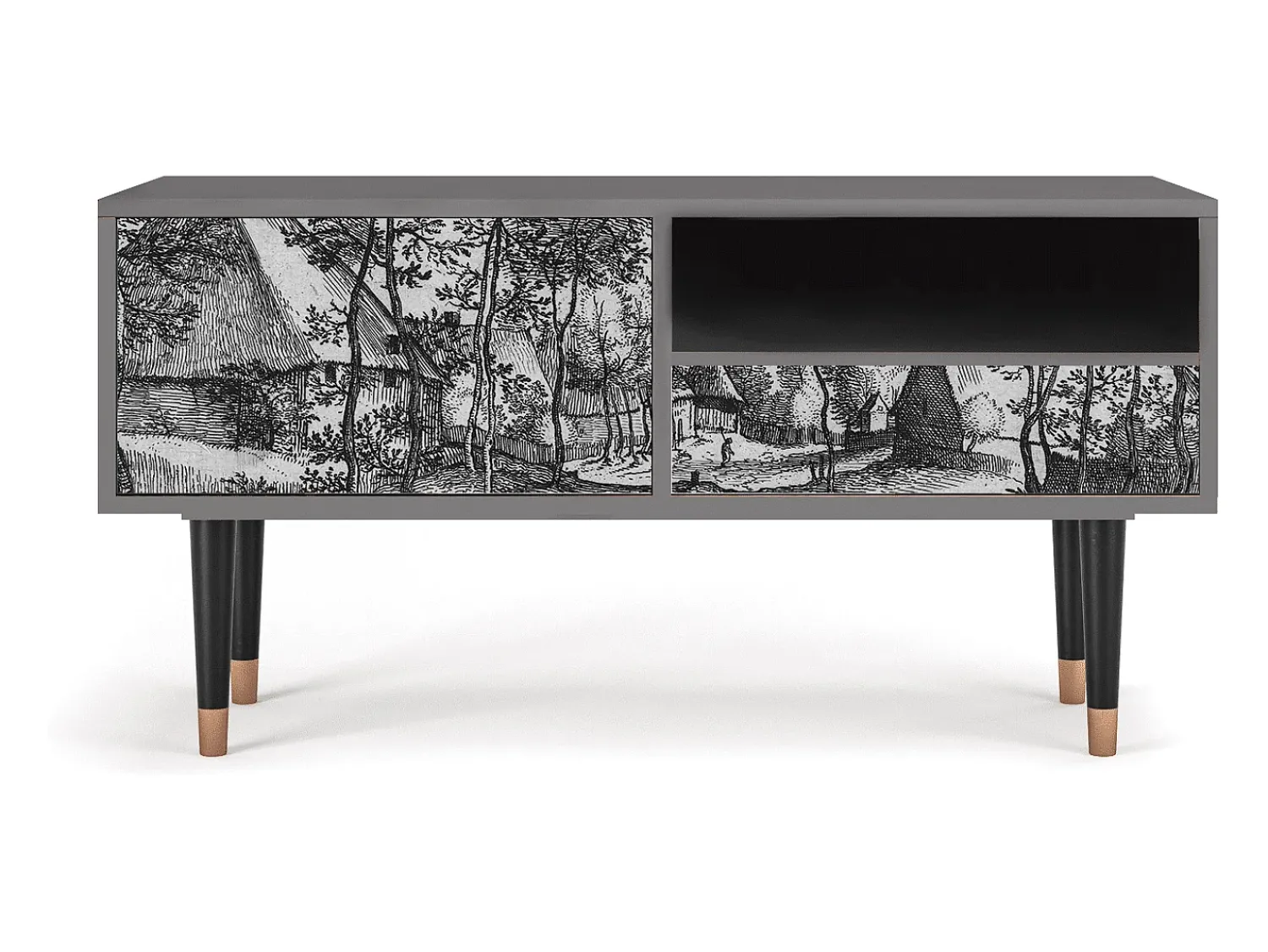 New Mueble de TV - 115х59х48 cm - T3 - Village Road, Areia Bege