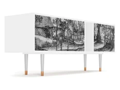 Móvel De Tv| Mueble de TV - 170х69х48 cm - T1 - Village Road, Branco Bege
