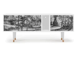 Móvel De Tv| Mueble de TV - 170х69х48 cm - T1 - Village Road, Branco Bege