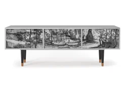Móvel De Tv| Mueble de TV - 170х59х48 cm - T4 - Village Road, Cinza Cinzento