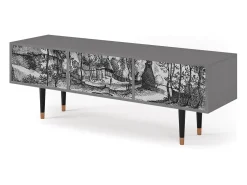 Móvel De Tv| Mueble de TV - 170х59х48 cm - T4 - Village Road, Cinza Cinzento