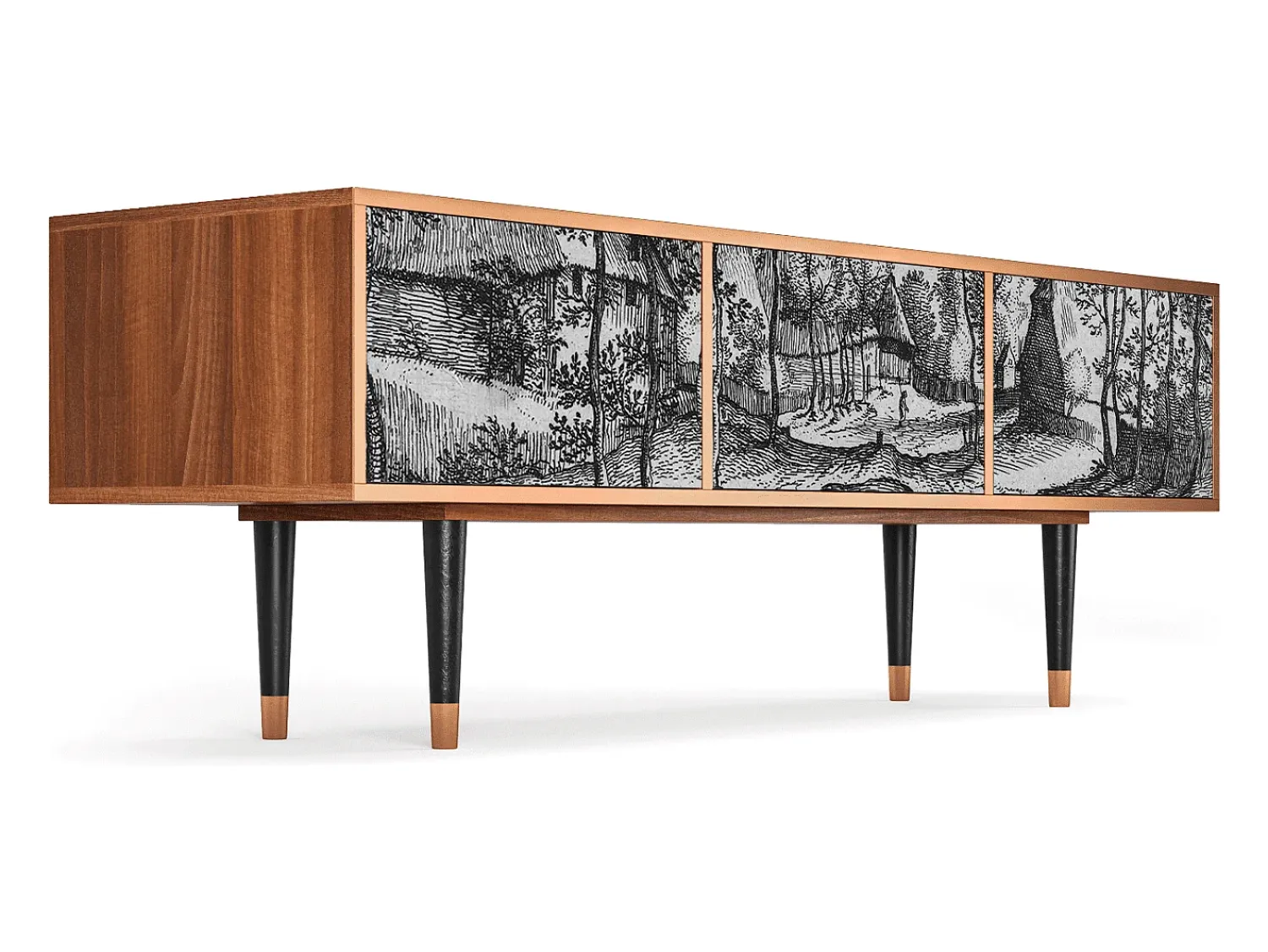 Outlet Mueble de TV - 170х59х48 cm - T4 - Village Road, Nogueira Castanho