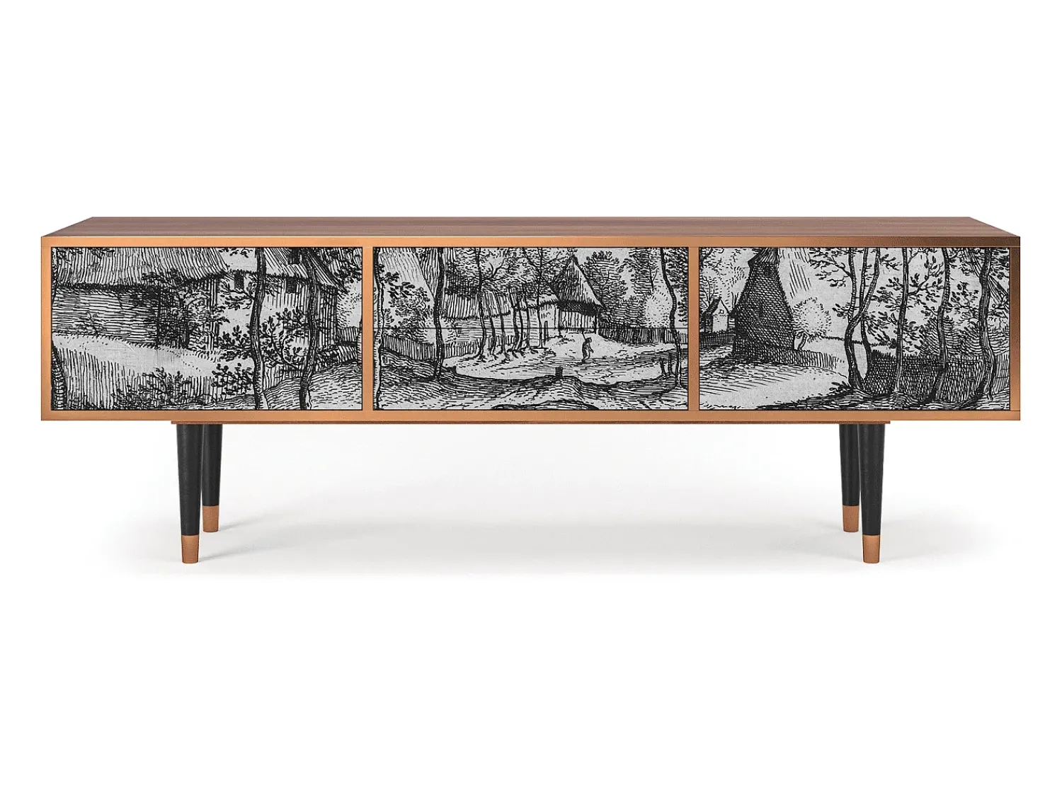 Outlet Mueble de TV - 170х59х48 cm - T4 - Village Road, Nogueira Castanho
