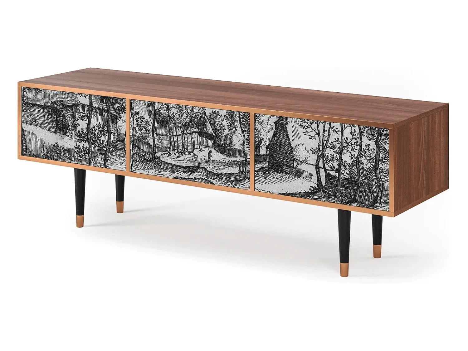 Outlet Mueble de TV - 170х59х48 cm - T4 - Village Road, Nogueira Castanho